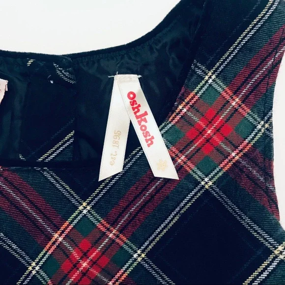 Oshkosh B’gosh Vintage Flannel Plaid Dress Toddler - Picture 3 of 4